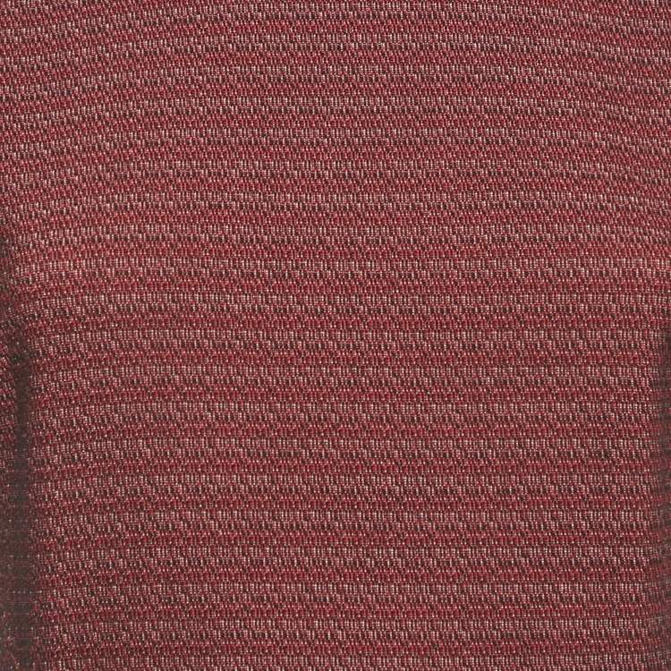 Pre Owned Victoria Beckham Burgundy Jacquard Sheath Dress S