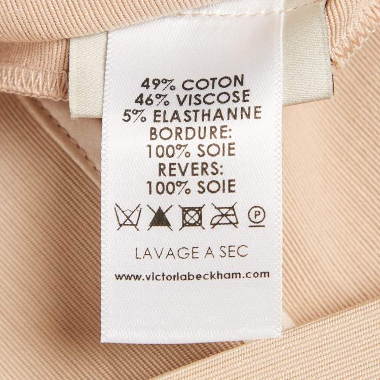 Pre Owned Victoria Beckham Beige Jersey and Satin Trim Cami Fitted Dress S