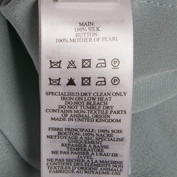 Pre Owned Victoria Beckham Blue Crepe Silk Blouse M