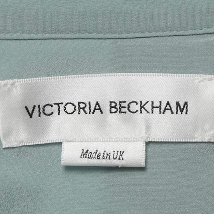 Pre Owned Victoria Beckham Blue Crepe Silk Blouse M