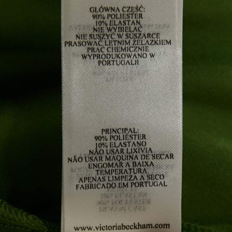 Pre Owned Victoria Beckham Green Jersey Ruched Maxi Dress M