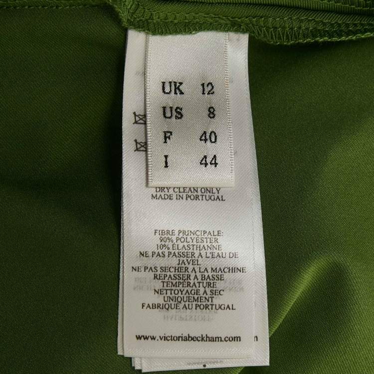 Pre Owned Victoria Beckham Green Jersey Ruched Maxi Dress M