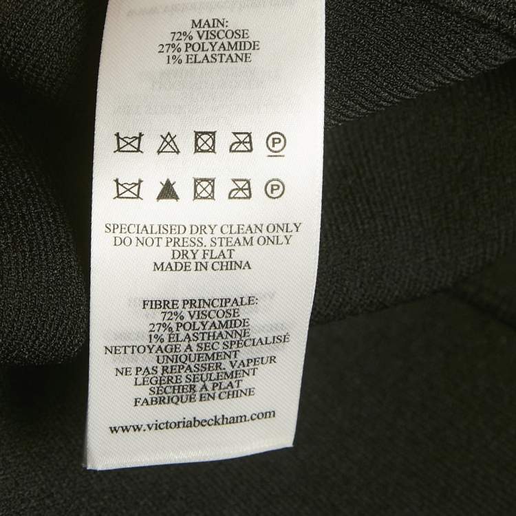 Pre Owned Victoria Beckham Black Stretch Knit Flared Mini Dress XS