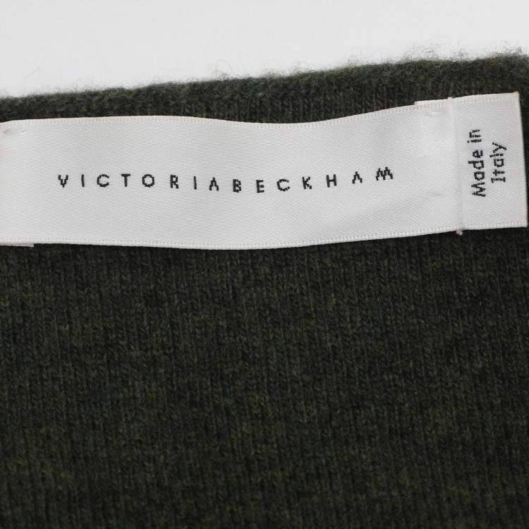 Pre Owned Victoria Beckham Green Wool Blend Cape S