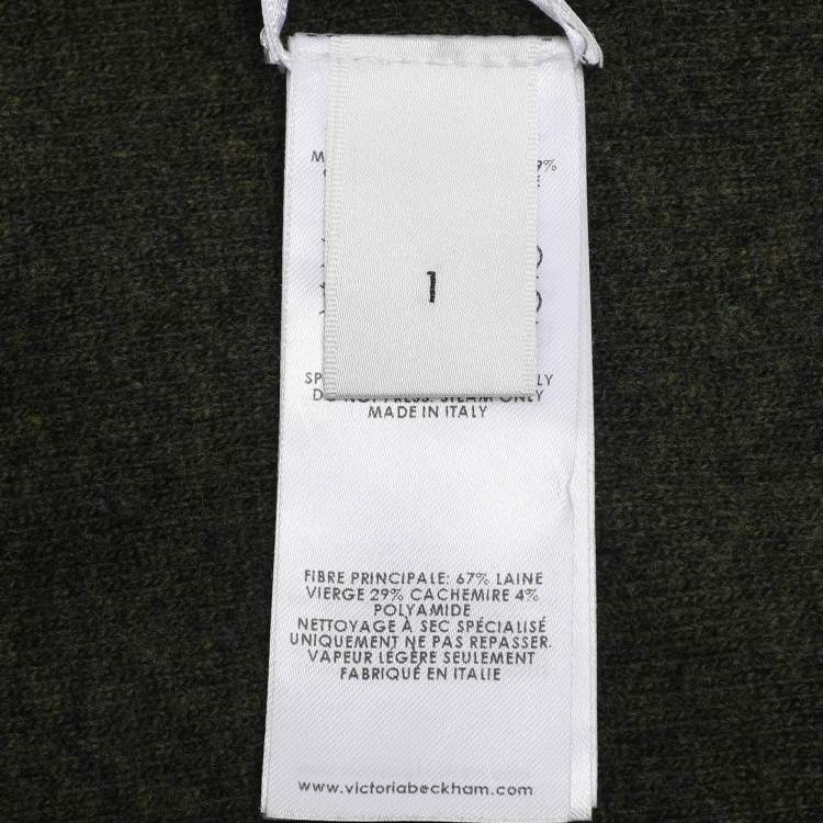 Pre Owned Victoria Beckham Green Wool Blend Cape S