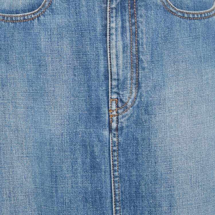 Pre Owned Victoria Beckham Blue Wash Denim Skirt S