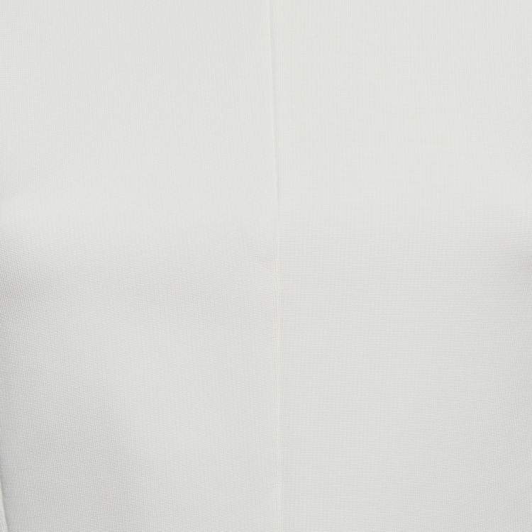 Pre Owned Victoria Beckham White Stretch Knit Flared Mini Dress S