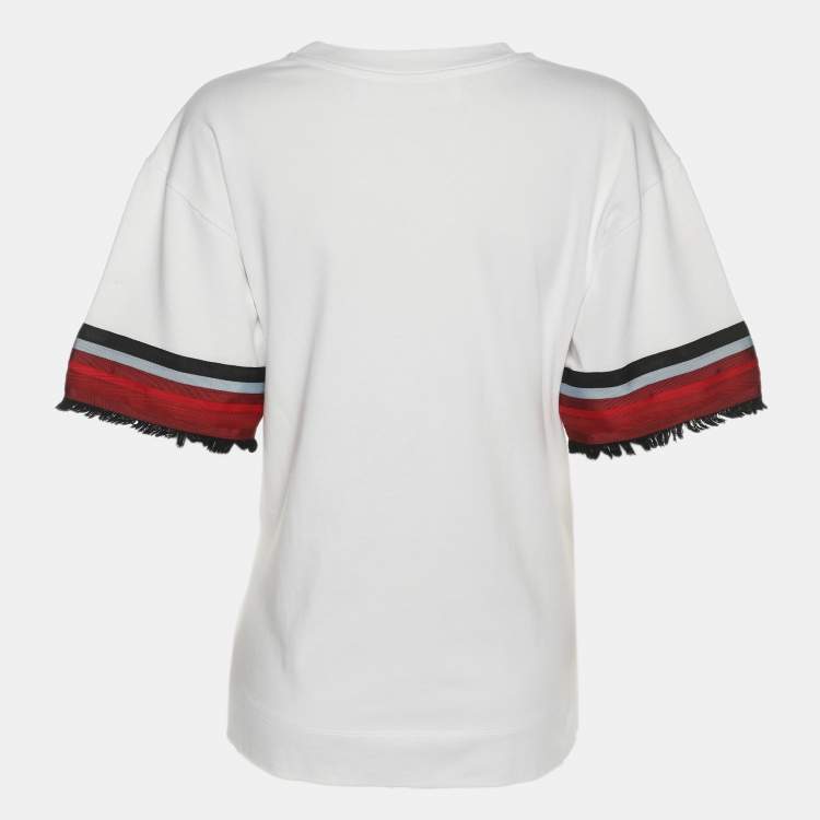 Pre Owned Victoria Beckham White Knit T-Shirt M