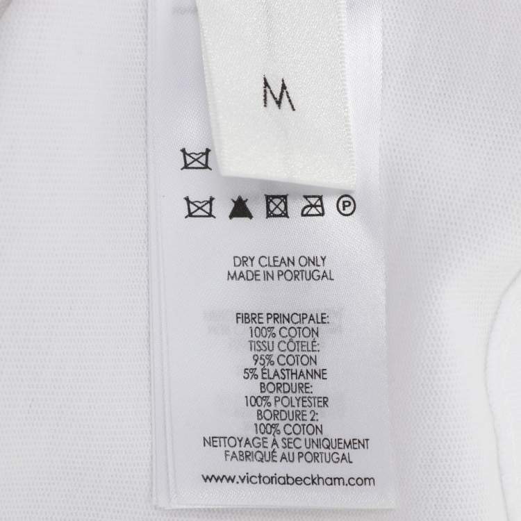 Pre Owned Victoria Beckham White Knit T-Shirt M