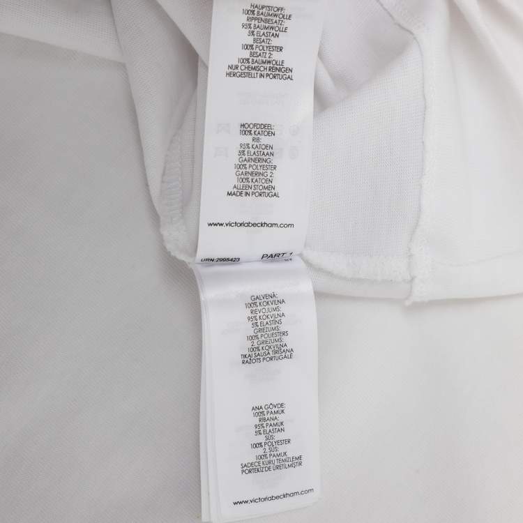 Pre Owned Victoria Beckham White Knit T-Shirt M