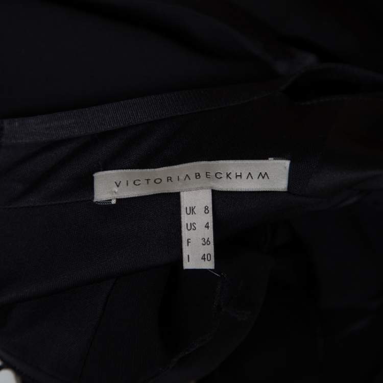 Pre Owned Victoria Beckham Black Double Crepe Cutout Detail Sleeveless Maxi Dress S