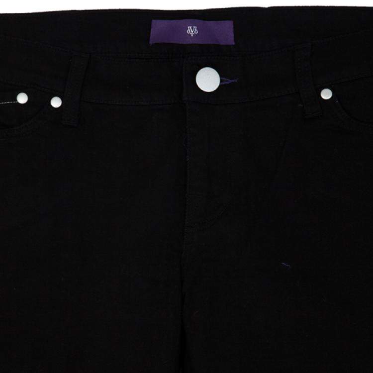 Pre Owned Victoria Beckham White Star Bootcut Jeans M