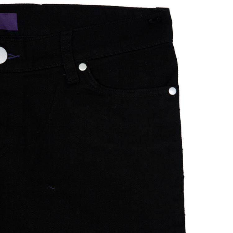 Pre Owned Victoria Beckham White Star Bootcut Jeans M