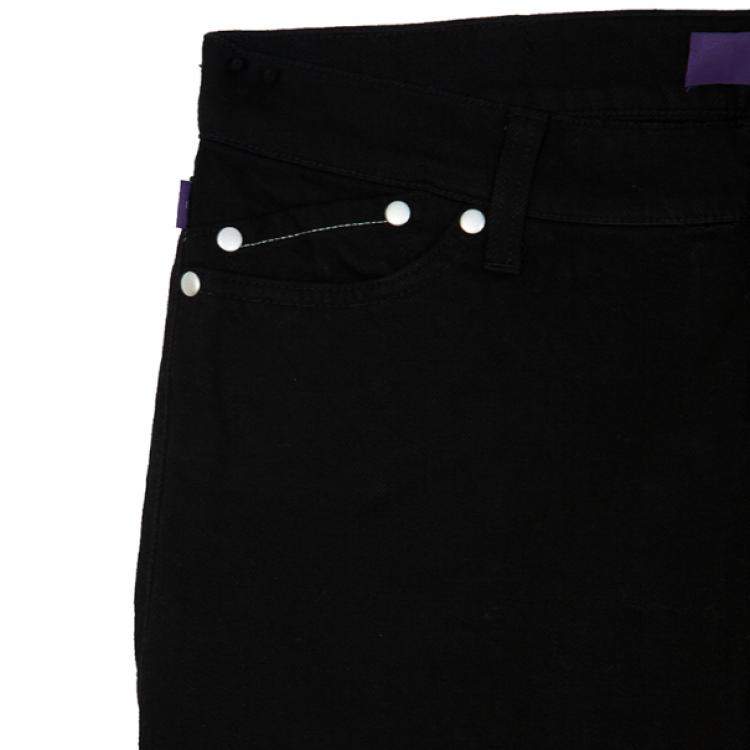 Pre Owned Victoria Beckham White Star Bootcut Jeans M