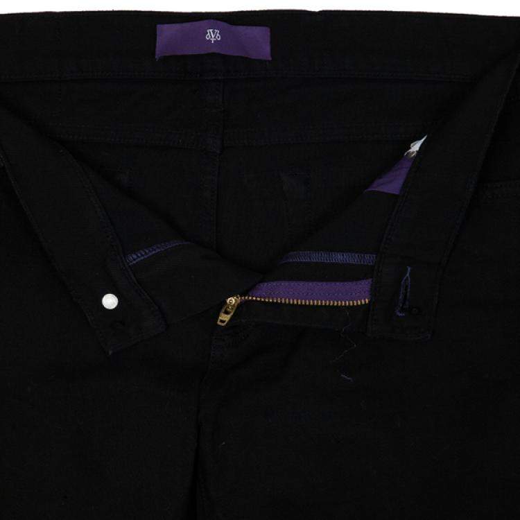 Pre Owned Victoria Beckham White Star Bootcut Jeans M