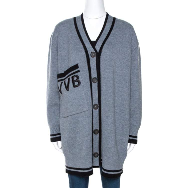 Victoria Victoria Beckham Grey Wool Button Front Cardigan S Victoria  Victoria Beckham | The Luxury Closet