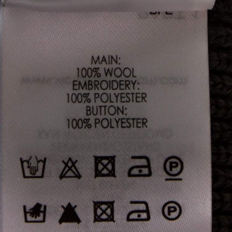 Pre Owned Victoria Victoria Beckham Grey Wool Button Front Cardigan S