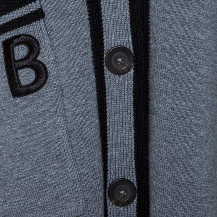 Pre Owned Victoria Victoria Beckham Grey Wool Button Front Cardigan S