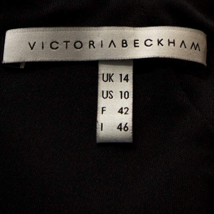 Pre Owned Victoria Beckham Brown Stretch Knit Sleeveless Sheath Dress L