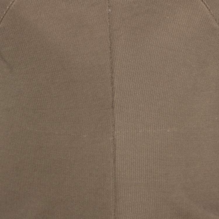 Pre Owned Victoria Beckham Brown Stretch Knit Sleeveless Sheath Dress L