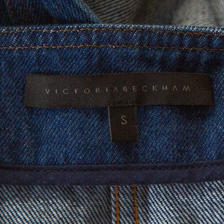Pre Owned Victoria Beckham Indigo Denim Pinafore Dress S