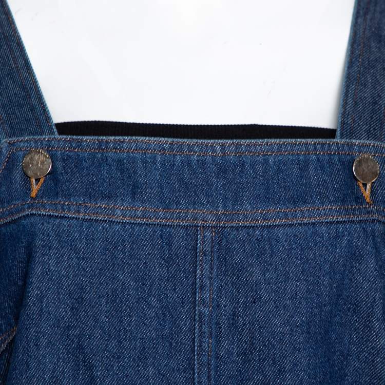 Pre Owned Victoria Beckham Indigo Denim Pinafore Dress S