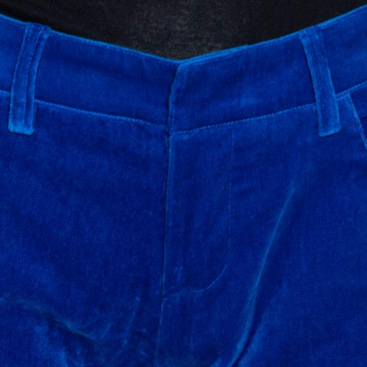 مملوكة مسبقًا Victoria Beckham Cobalt Blue Velvet Flared Pants S