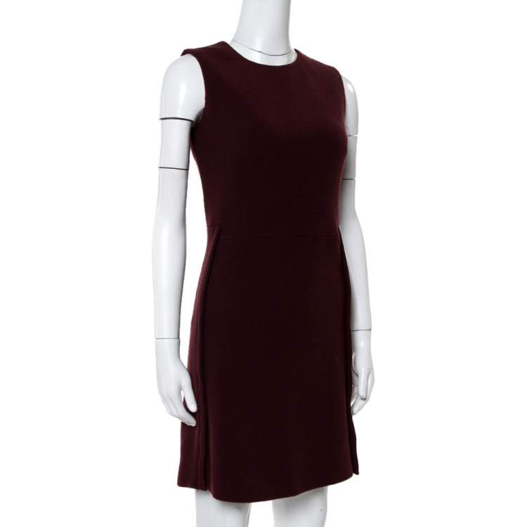 مملوكة مسبقًا Victoria Beckham Burgundy Wool Sleeveless Dress S