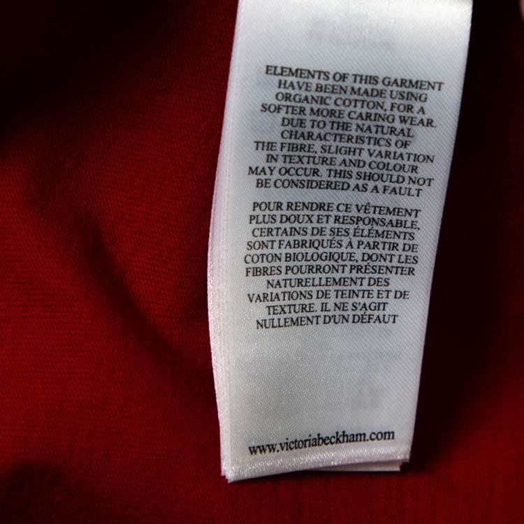 Pre Owned Victoria Victoria Beckham Red Cotton Short Sleeve Crewneck T-Shirt M
