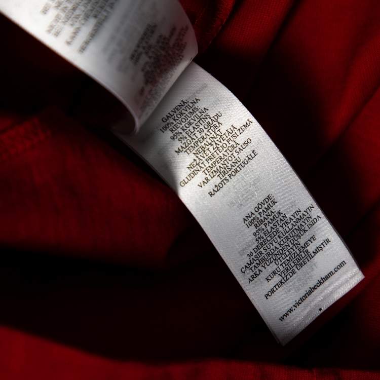 Pre Owned Victoria Victoria Beckham Red Cotton Short Sleeve Crewneck T-Shirt M