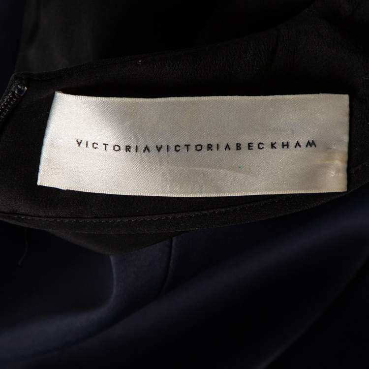 Pre Owned Victoria Victoria Beckham Black Insect Embroidered Mini Dress S