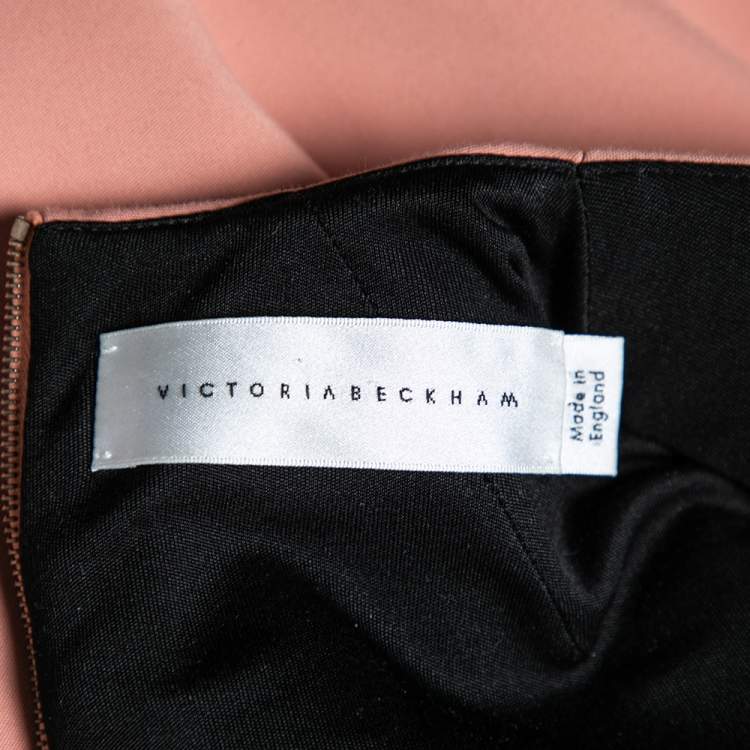 Pre Owned Victoria Beckham Pale Pink Knit Sleeveless Sheath Dress M