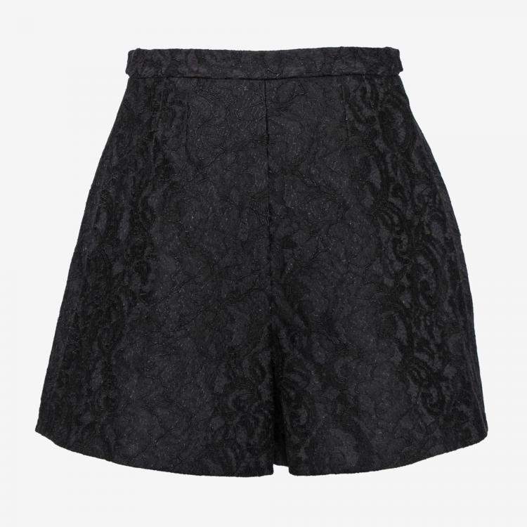 Pre Owned Victoria Beckham Black Lace Pleat Detailed Shorts M