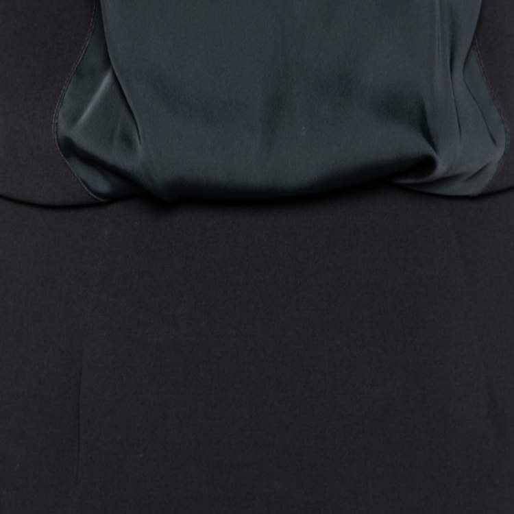 Pre Owned Victoria Beckham Black Wool & Silk Cut-Out Back Dress M
