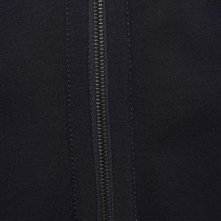 Pre Owned Victoria Victoria Beckham Navy Blue Cady Belted Zip Front Coat S