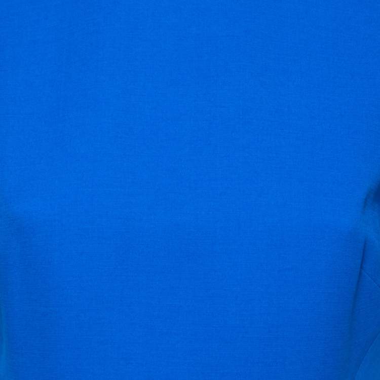 Pre Owned Victoria Beckham Blue Wool & Silk Paneled Mini Dress M