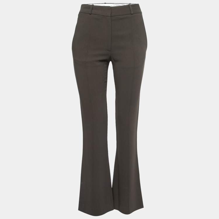 Pre Owned Victoria Beckham Dark Green Crepe Tailored Trousers S 