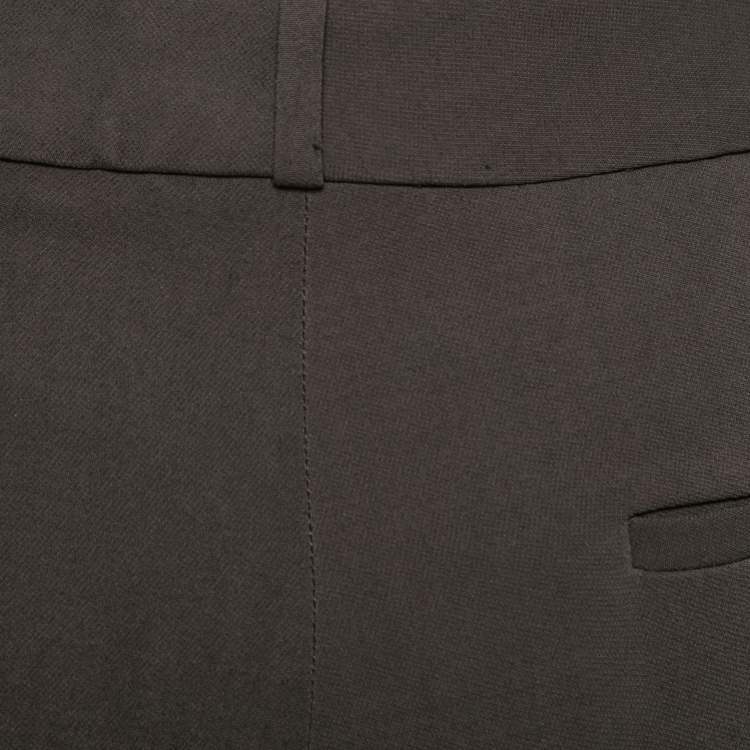Pre Owned Victoria Beckham Dark Green Crepe Tailored Trousers S 