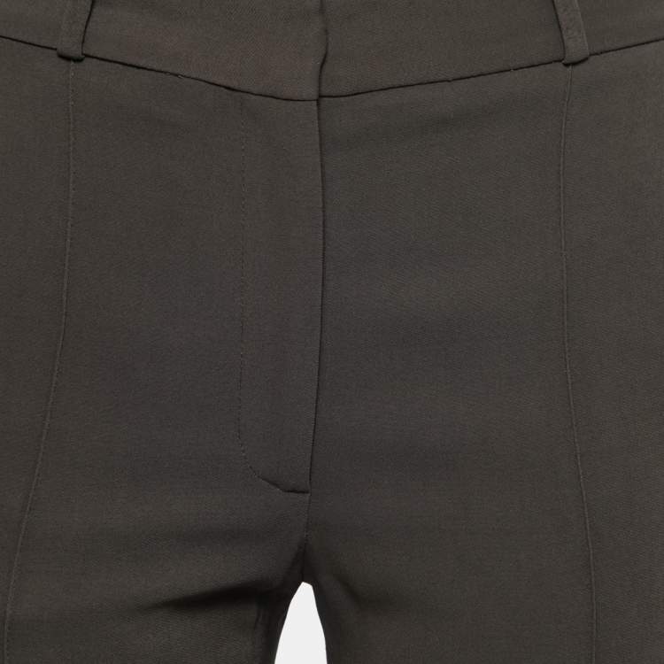 Pre Owned Victoria Beckham Dark Green Crepe Tailored Trousers S 