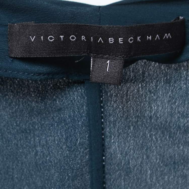 Pre Owned Victoria Beckham Navy Blue Crepe Cowl Neck Sleeveless Top S