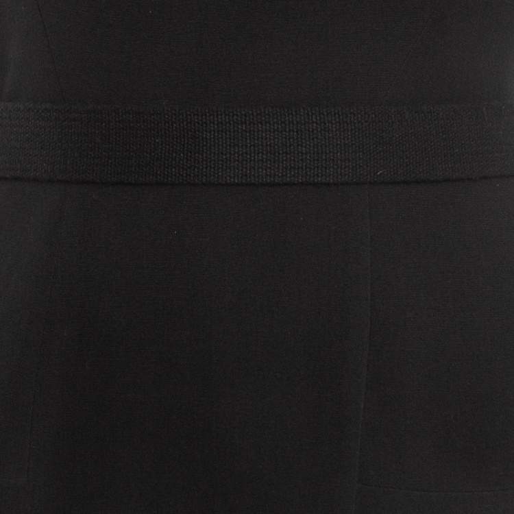 Pre Owned Victoria Beckham Black Silk Blend Belted Maxi Dress S