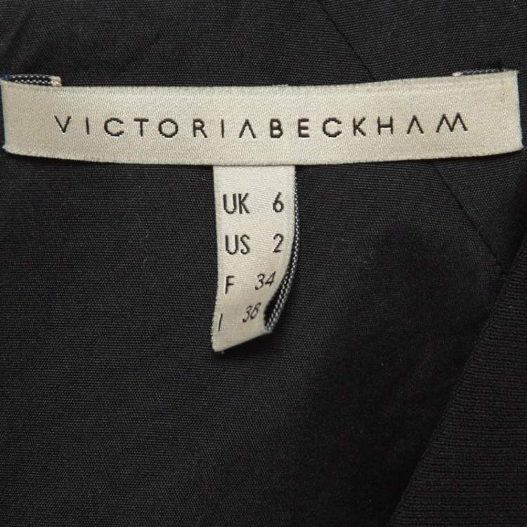 Pre Owned Victoria Beckham Black Silk Blend Belted Maxi Dress S