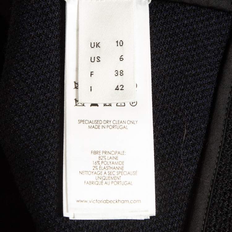 مملوكة مسبقًا Victoria Beckham Black Wool Blend Knit Sleeveless Top M