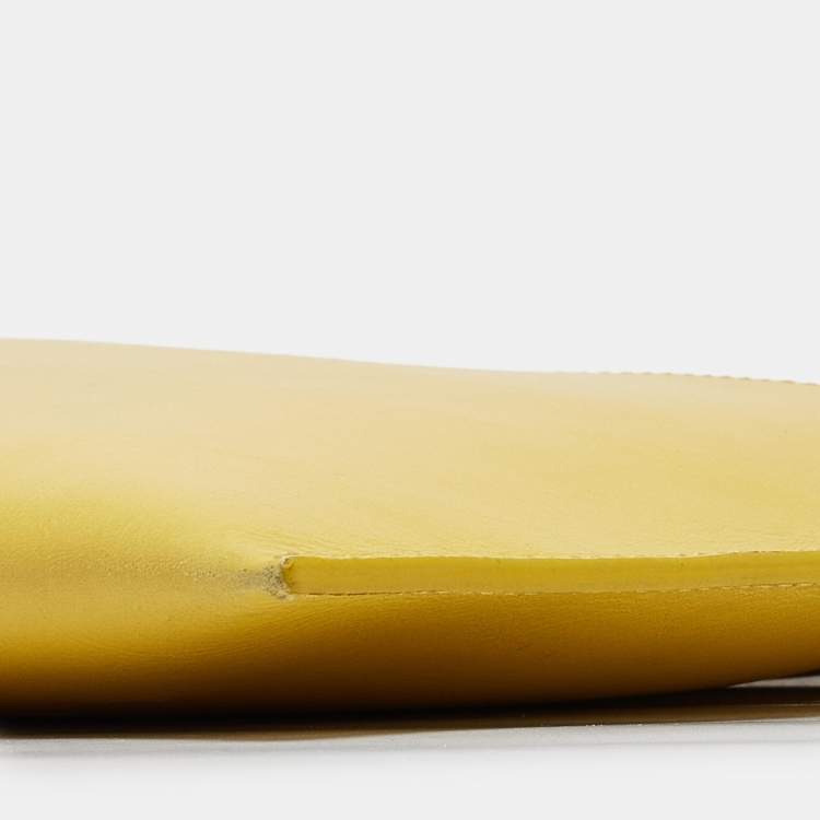 Pre Owned Victoria Beckham Yellow Leather Zip Pouch
