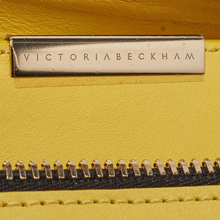 Pre Owned Victoria Beckham Yellow Leather Zip Pouch