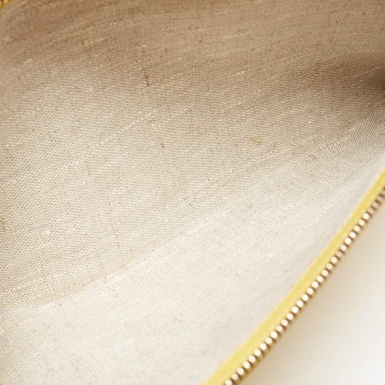 Pre Owned Victoria Beckham Yellow Leather Zip Pouch