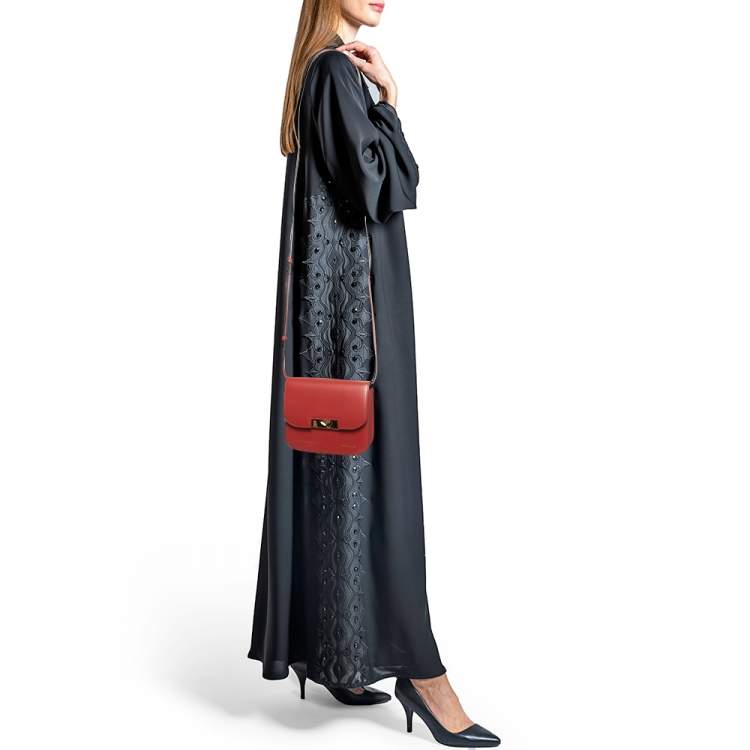 Pre Owned Victoria Beckham Brick Red Leather Eva Crossbody Bag