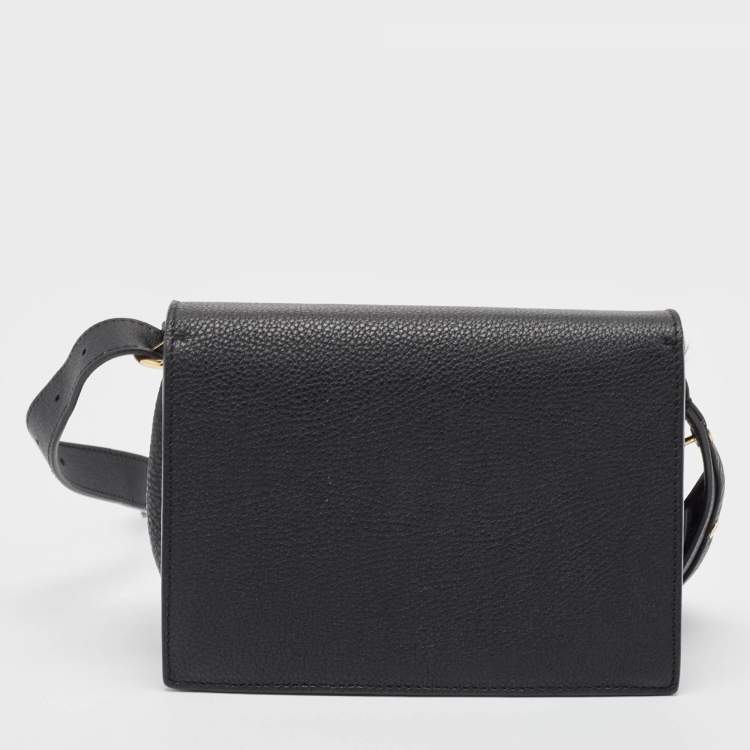 Pre Owned Victoria Beckham Black Leather Vanity Crossbody Bag