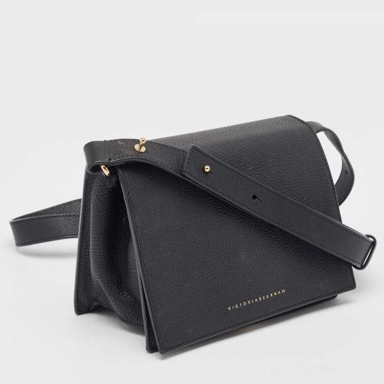 Pre Owned Victoria Beckham Black Leather Vanity Crossbody Bag