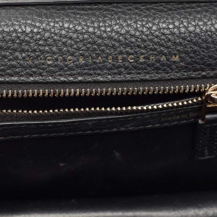 Pre Owned Victoria Beckham Black Leather Vanity Crossbody Bag